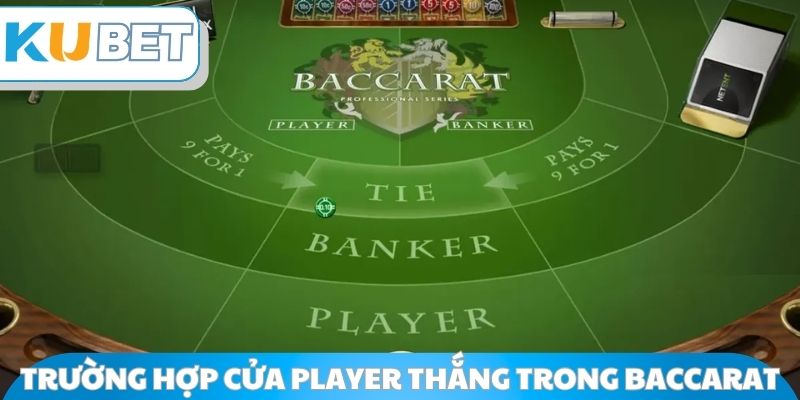 Trường hợp cửa Player được thắng trong baccarat